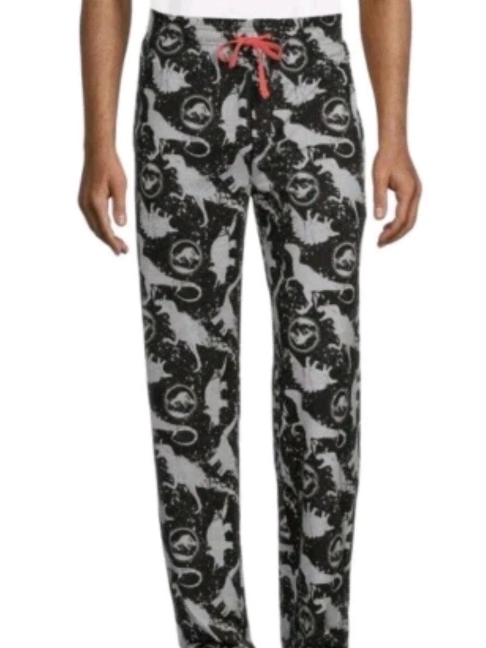JURASSIC WORLD Park Pajama Pants Shattered Dinosaurs Multiple SZ Black White NWT